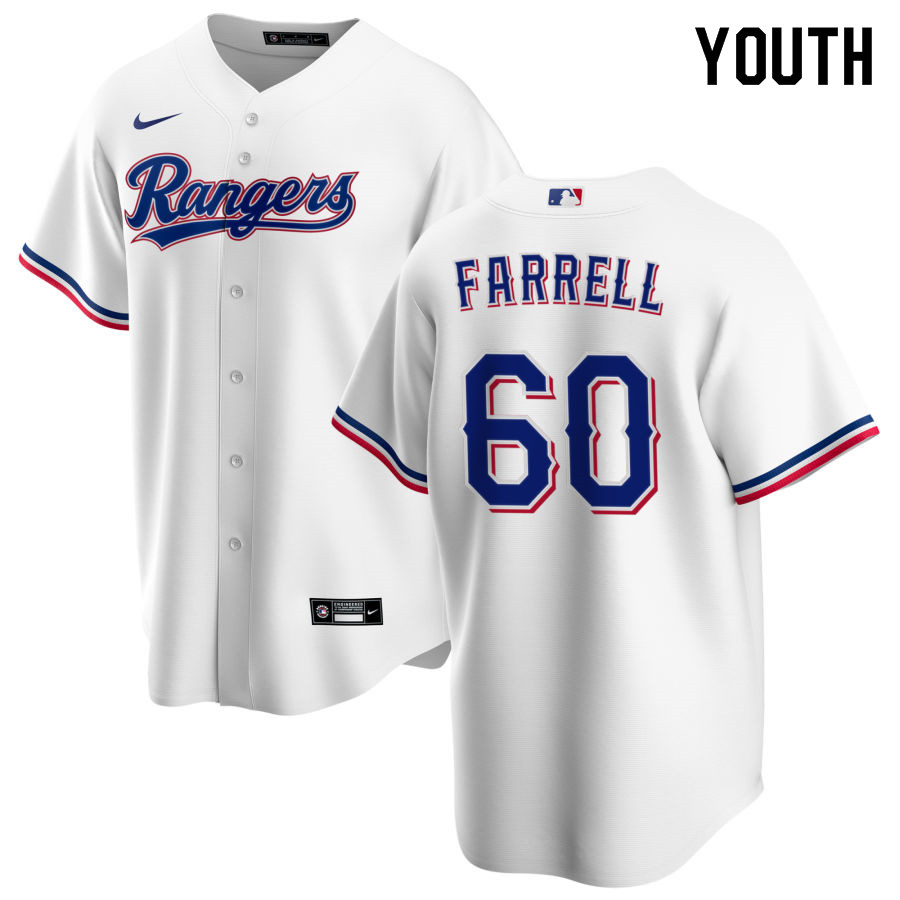 Nike Youth #60 Luke Farrell Texas Rangers Baseball Jerseys Sale-White